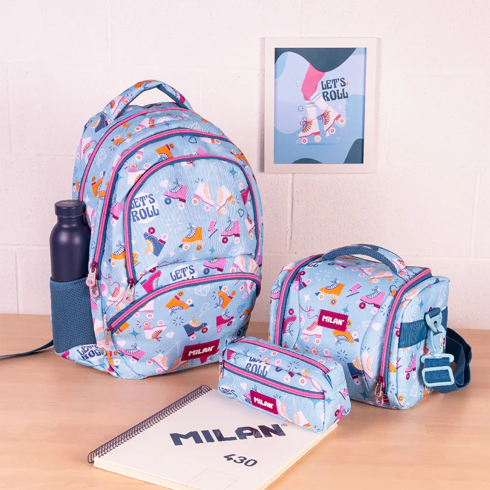 Milan Skolesekk Med Hjul 4 Glidelåser 2 Special Series 25l, Multicolor