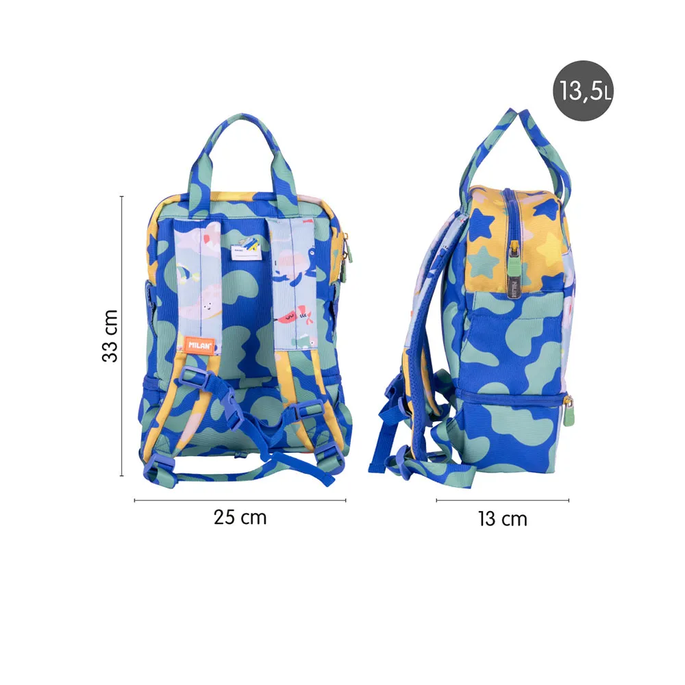Milan Skolesekk Med Rom Odyssey Spesialserie 9.5l 2l, Blue Milan Skolesekk Med Rom Odyssey Spesialserie 9.5l 2l, Blue