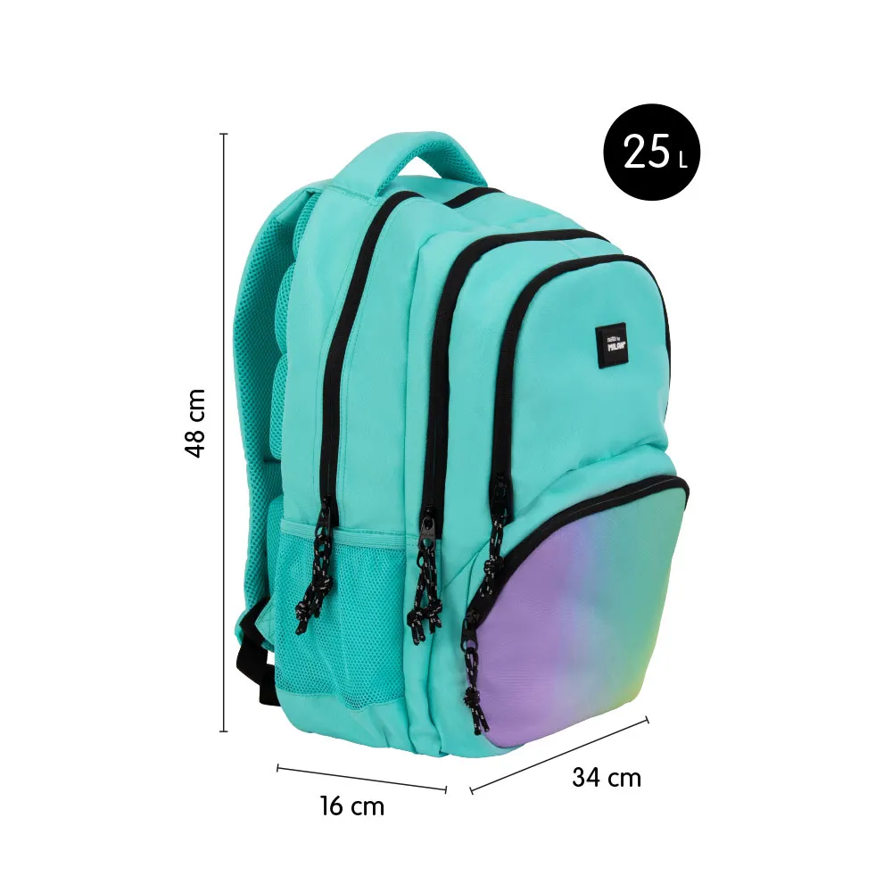 Milan Sunset 4 Zip School 25l Ryggsekk, Green Milan Sunset 4 Zip School 25l Ryggsekk, Green