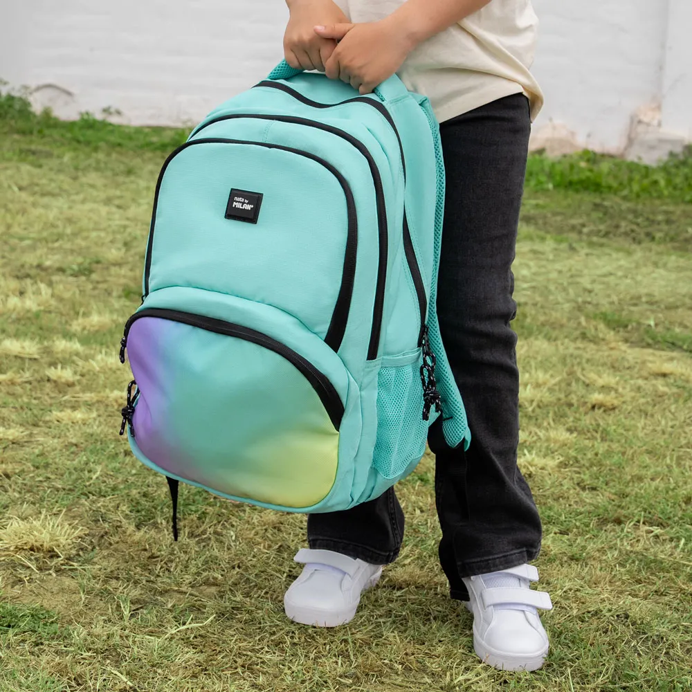 Milan Sunset 4 Zip School 25l Ryggsekk, Green Milan Sunset 4 Zip School 25l Ryggsekk, Green