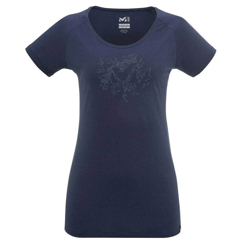 Millet Imja Wool Print Kortarmet T-skjorte, Saphir Millet Imja Wool Print Kortarmet T-skjorte, Saphir