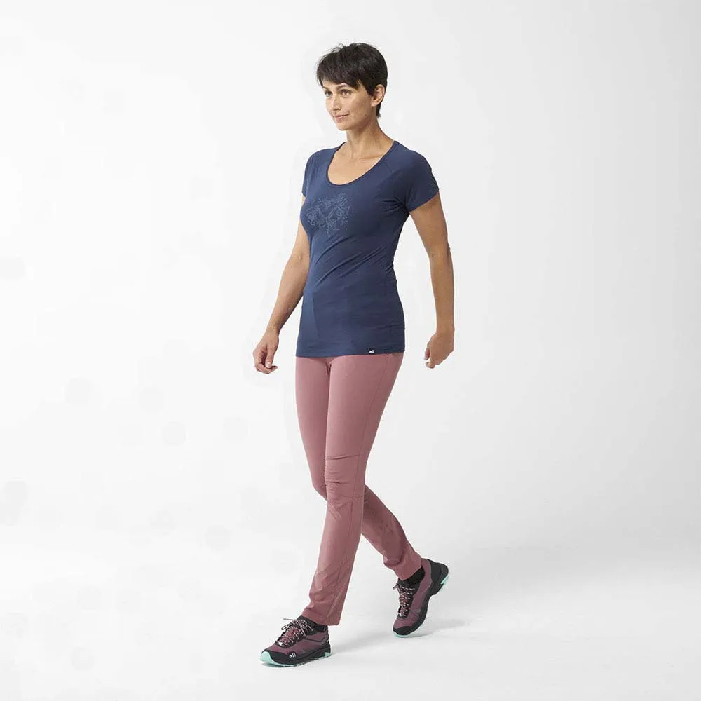 Millet Imja Wool Print Kortarmet T-skjorte, Saphir Millet Imja Wool Print Kortarmet T-skjorte, Saphir