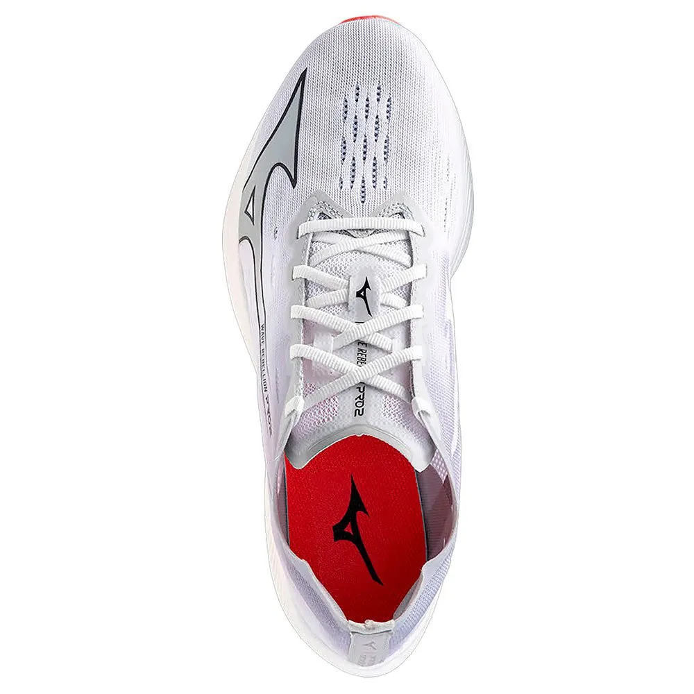 Mizuno Wave Rebellion Pro 2(m) Løpesko male, White / harbor mist / cayenne