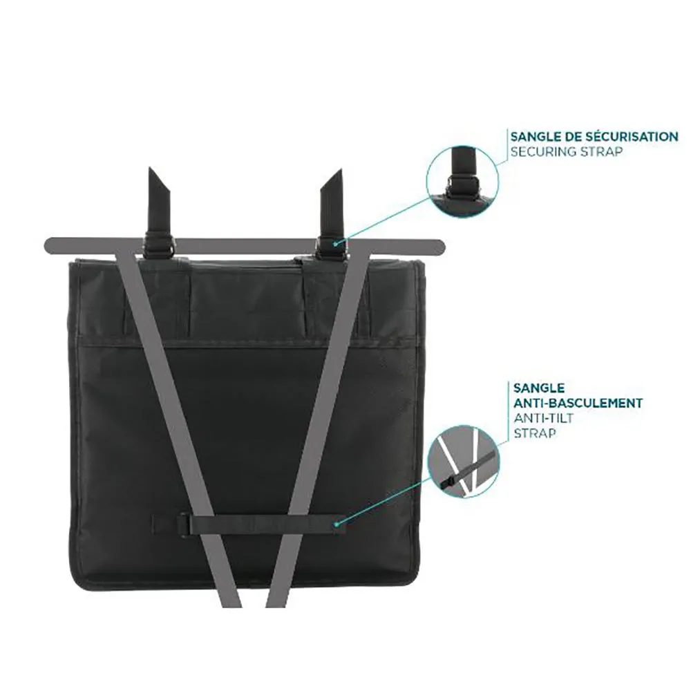 Mobilis Double Luggage Carrier Sykkelvesker 30l, Black, One Size Mobilis Double Luggage Carrier Sykkelvesker 30l, Black, One Size