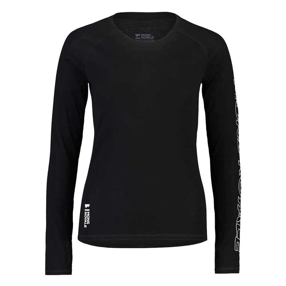 Mons Royale Bella Tech Langarmet T-skjorte, Black, M Mons Royale Bella Tech Langarmet T-skjorte, Black, M