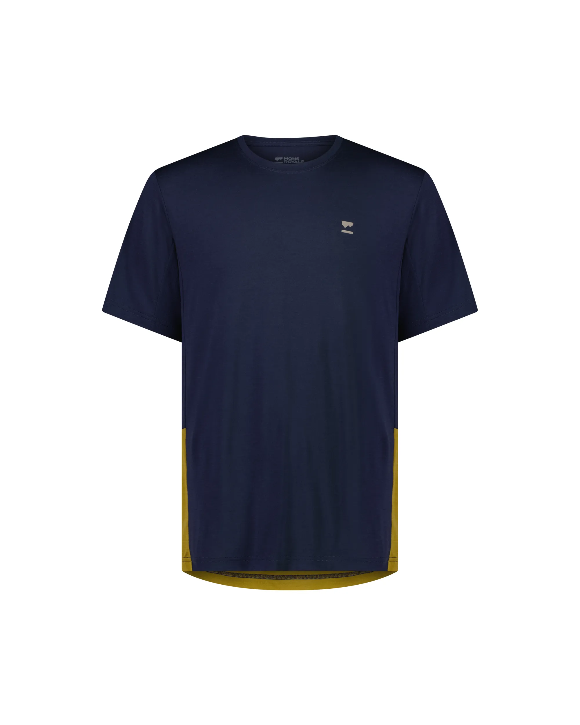 Mons Royale Men's Tarn Merino Shift T-Shirt, Cumin / midnight Mons Royale Men's Tarn Merino Shift T-Shirt, Cumin / midnight