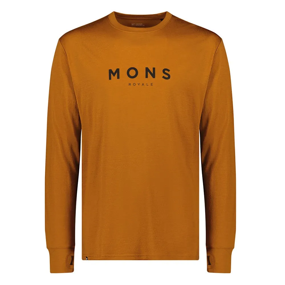 Mons Royale Yotei Classic Langarmet T-skjorte, Copper, L