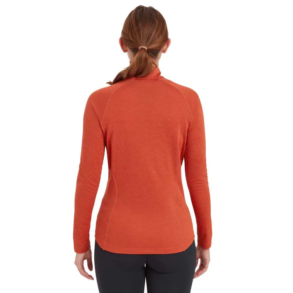 Montane Dart Long Halv Glidelås Langarmet T-skjorte, Saffron red