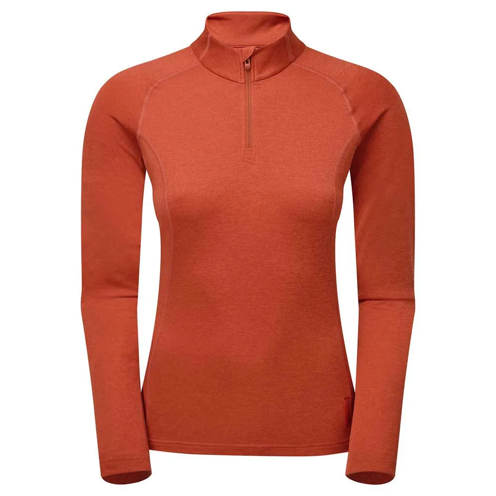 Montane Dart Long Halv Glidelås Langarmet T-skjorte, Saffron red
