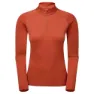 Montane Dart Long Halv Glidelås Langarmet T-skjorte, Saffron red