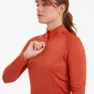 Montane Dart Long Halv Glidelås Langarmet T-skjorte, Saffron red