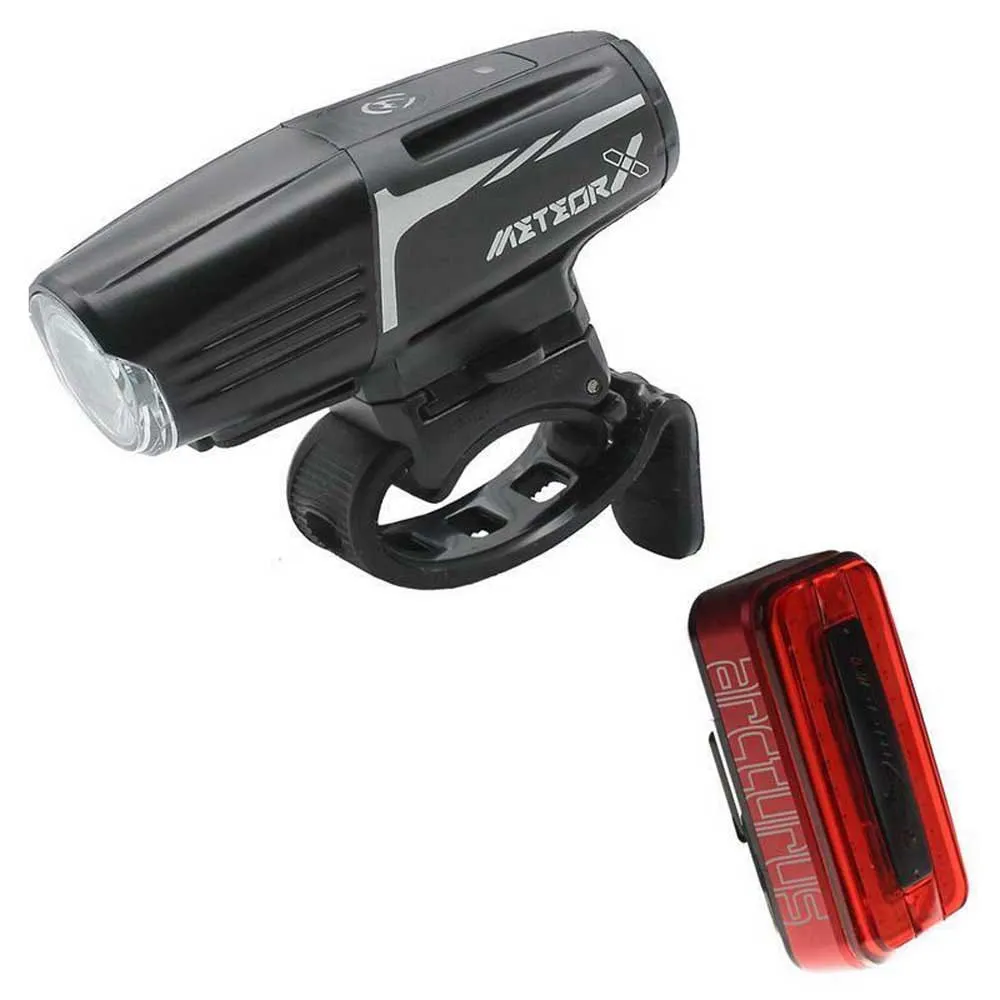 Moon Meteor-x Auto / Arcturus Auto Sykkellyktesett, Black, 600 Lysstyrker Moon Meteor-x Auto / Arcturus Auto Sykkellyktesett, Black, 600 Lysstyrker