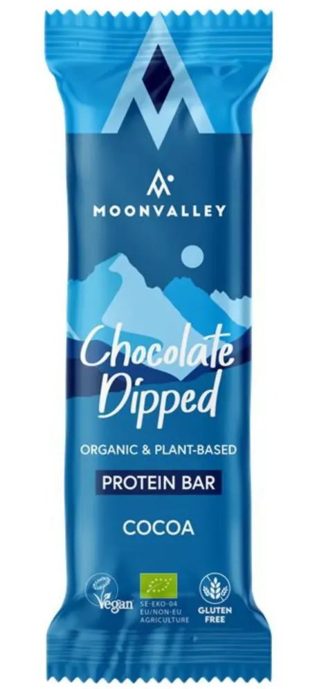 Moonvalley Protein Bar Cocoa chocolate-dipped 12pk