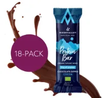 Moonvalley Protein Bar Cocoa chocolate-dipped 18pk Moonvalley Protein Bar Cocoa chocolate-dipped 18pk
