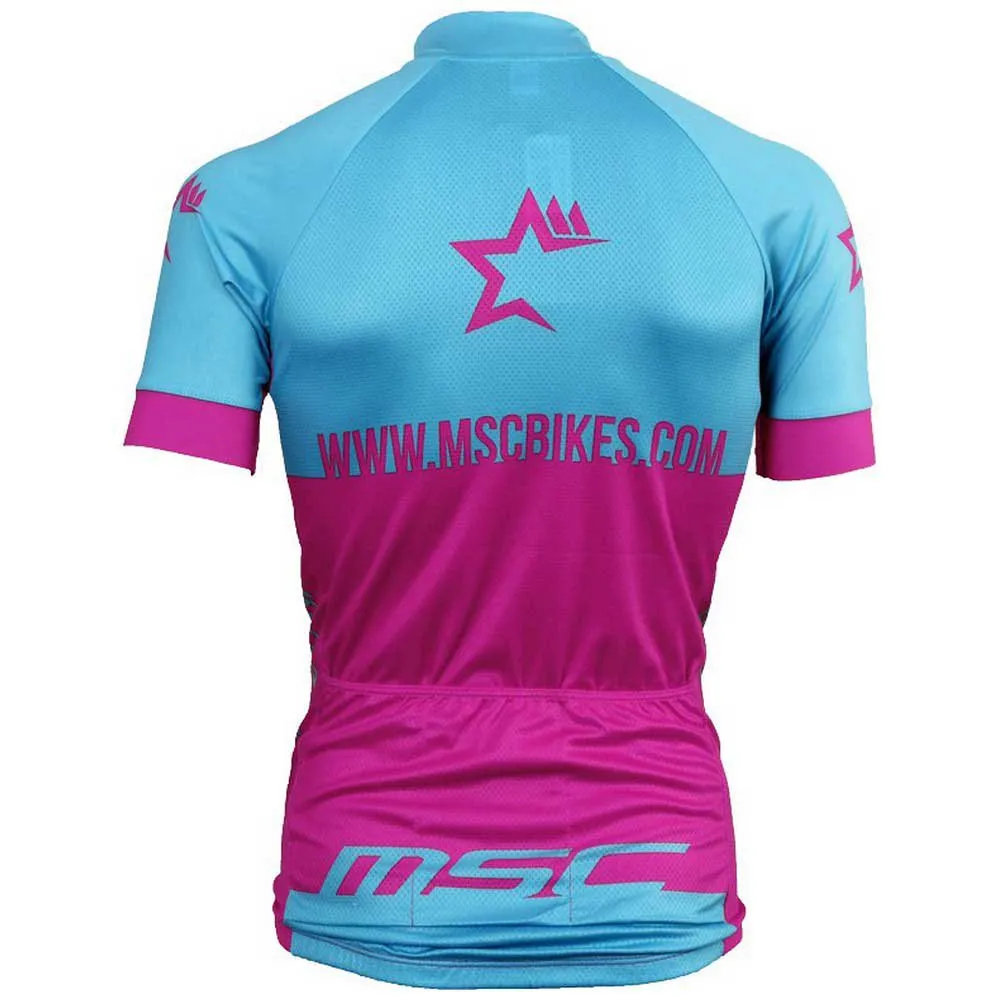 MSC BIKES Xc Kort Ermet Trøye, Blue / pink, S