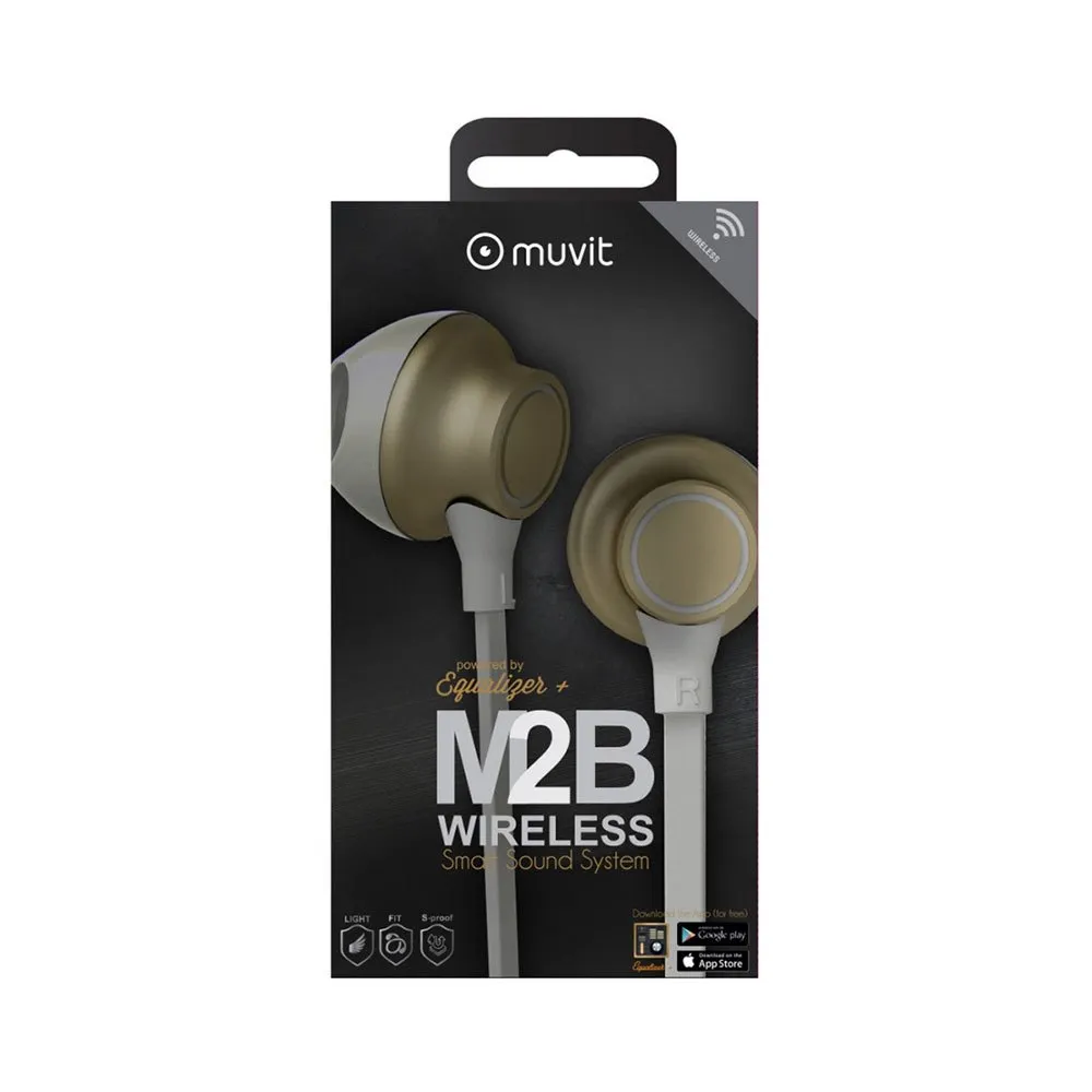 Muvit M2b Stereo Trådløse Sportshodetelefoner, Gold, One Size Muvit M2b Stereo Trådløse Sportshodetelefoner, Gold, One Size