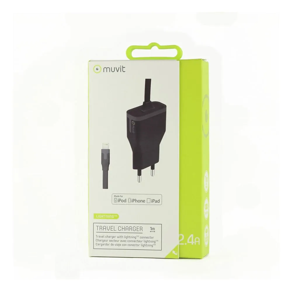 Muvit Travel Apple Lightning Mfi 1m 2.4a Lader