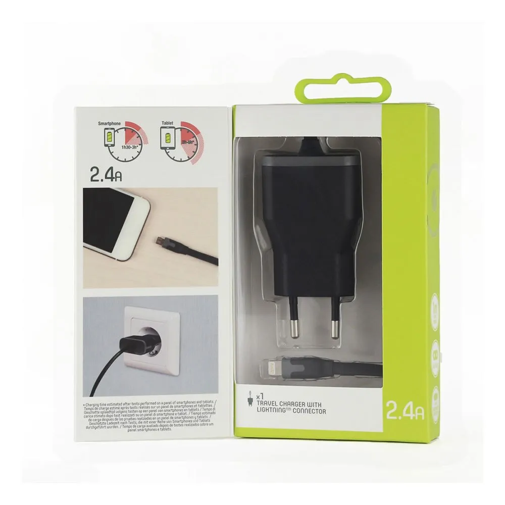 Muvit Travel Apple Lightning Mfi 1m 2.4a Lader