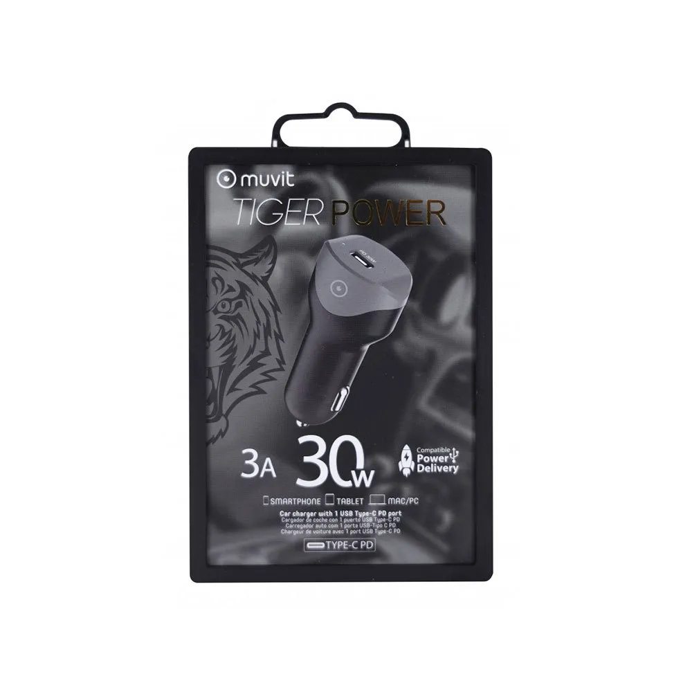 Muvit Type C Pd Smart Ic 30w Billader, Black, One Size