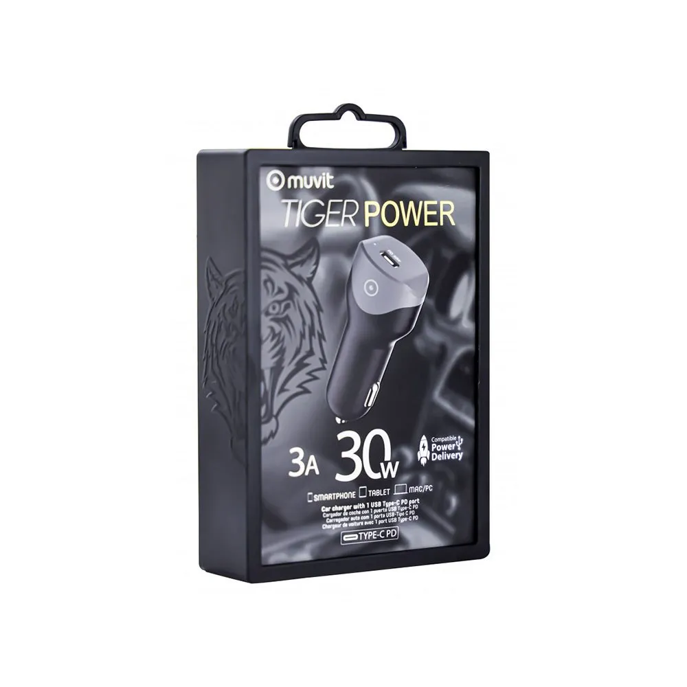 Muvit Type C Pd Smart Ic 30w Billader, Black, One Size