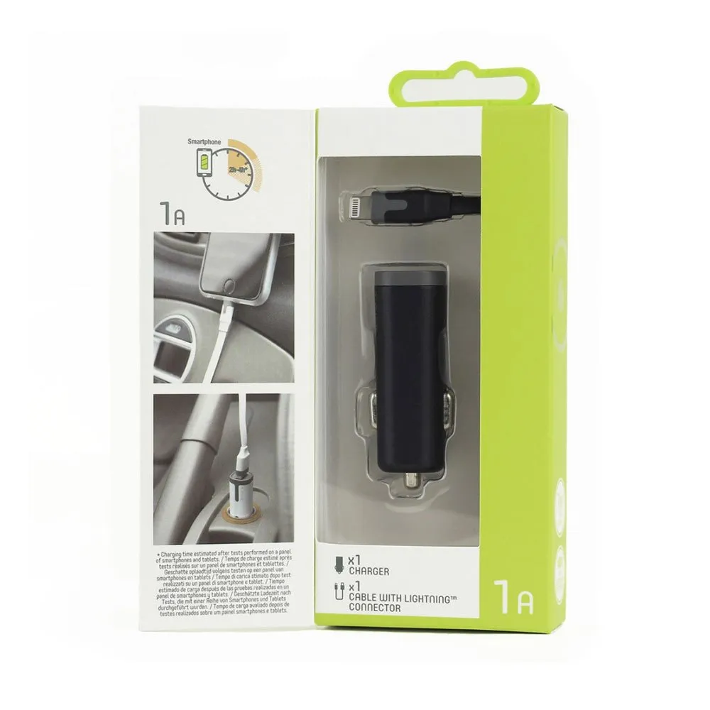 Muvit Usb With Usb/lightning Mfi Cable Pack 1m 1a Billader, Black, One Size
