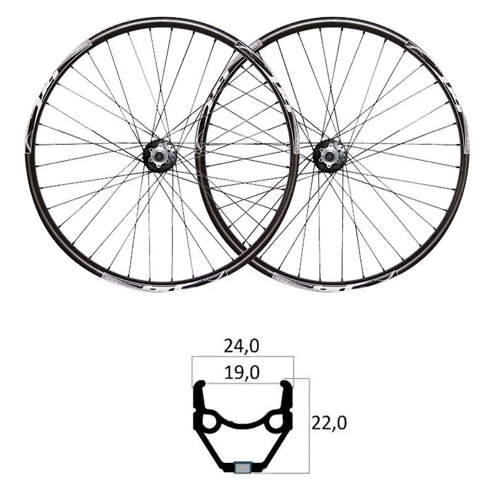 MVtek E-bike V-brake 28´´ Tubeless Landeveishjulsett, Black, 9 x 100 / 9 x 135mm, Shimano/Sram HG