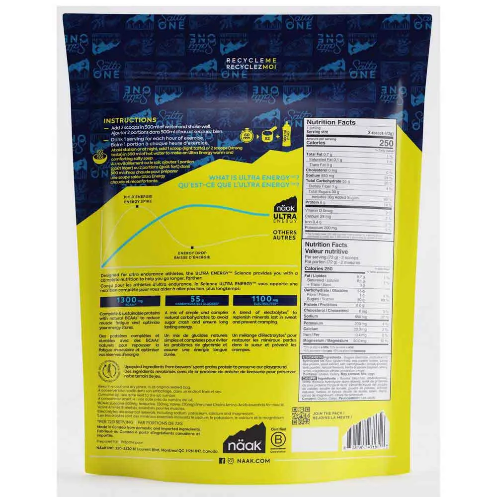 Näak Ultra Energy™ Isotonisk Pulverdrikk Saltet Suppe 720g, Salted caramel, One Size