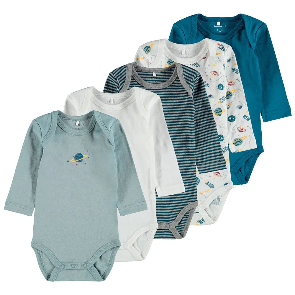 Name It 5 Pack Langarmet Body, Legion blue, 0MON Name It 5 Pack Langarmet Body, Legion blue, 0MON