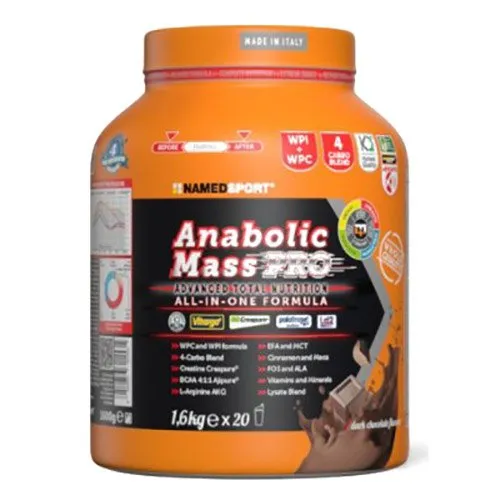 NAMEDSPORT Anabolsk Masse Pro Mørk Sjokolade 1.6kg 1.6kg, Orange, One Size