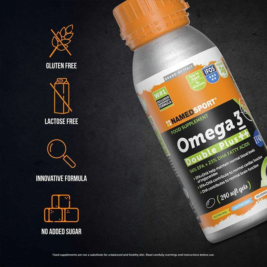 NAMEDSPORT Omega 3 ++ Boks Med Energigeler Nøytral Smak 240 Enheter, Multicolor, One Size