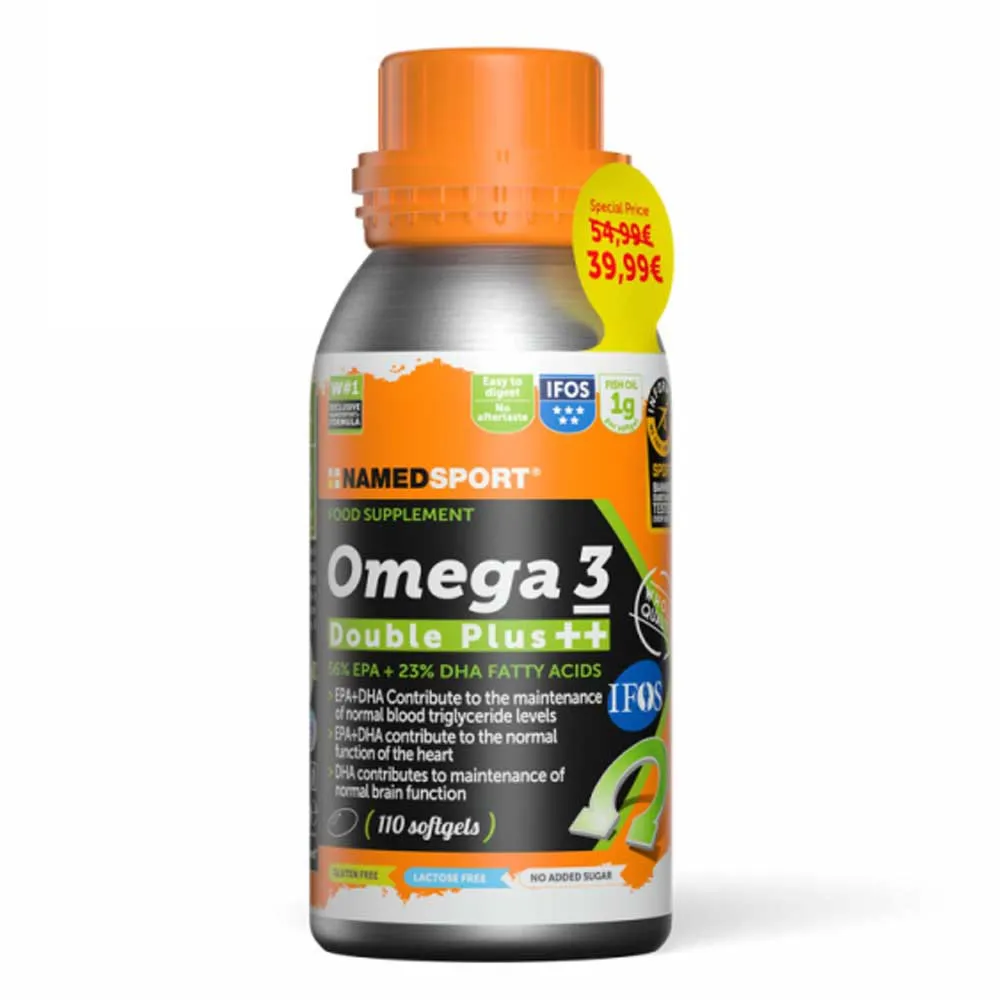 NAMEDSPORT Omega 3 Double Plus Tilskudd 110 Enheter, Orange, One Size NAMEDSPORT Omega 3 Double Plus Tilskudd 110 Enheter, Orange, One Size