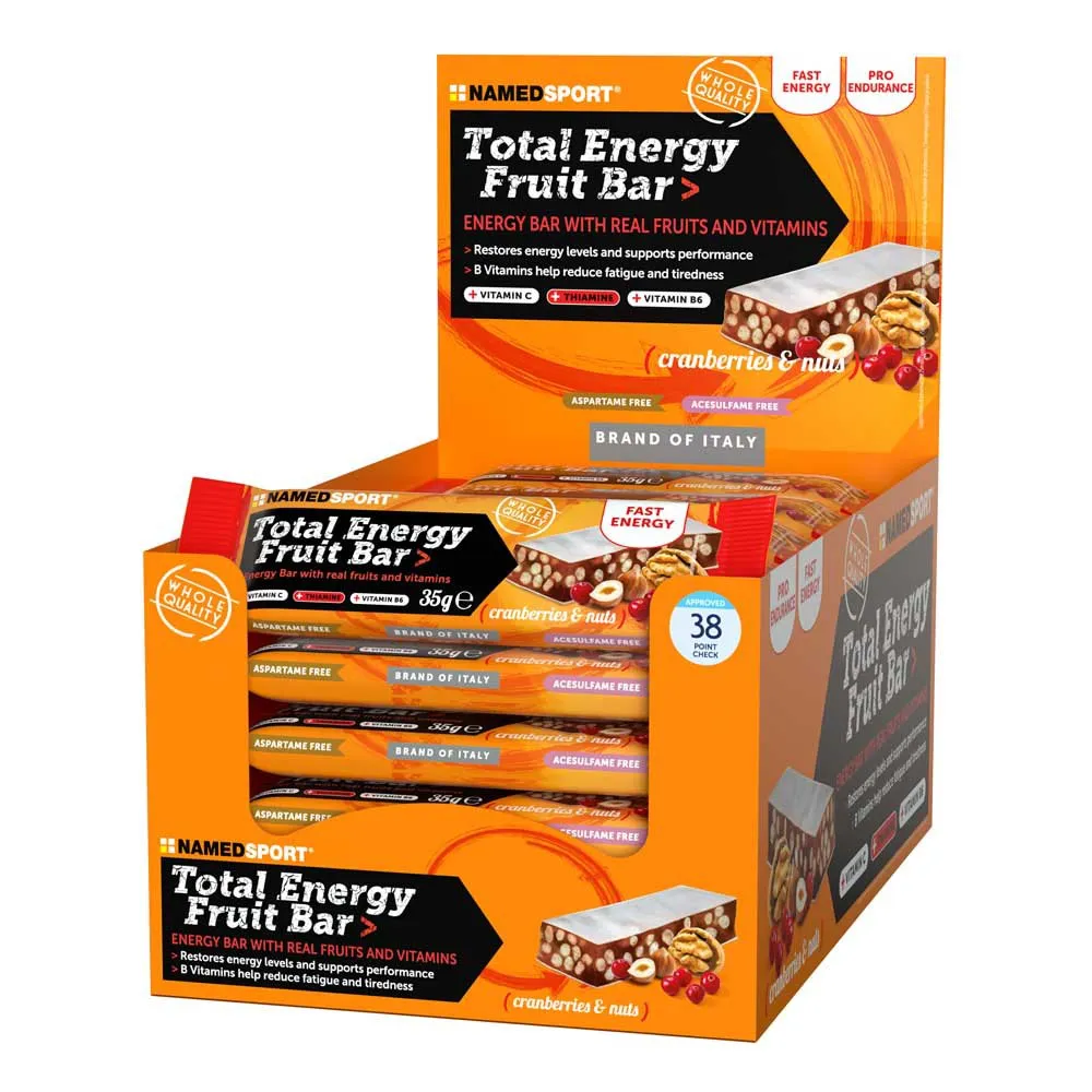 NAMEDSPORT Total Energy Fruit Energibar Boks Tranebær 35g 25 Enheter, Cranberry, One Size NAMEDSPORT Total Energy Fruit Energibar Boks Tranebær 35g 25 Enheter, Cranberry, One Size