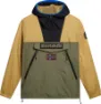 Napapijri Unisex Rainforest Ripstop Anorak Jacket, Green/beige
