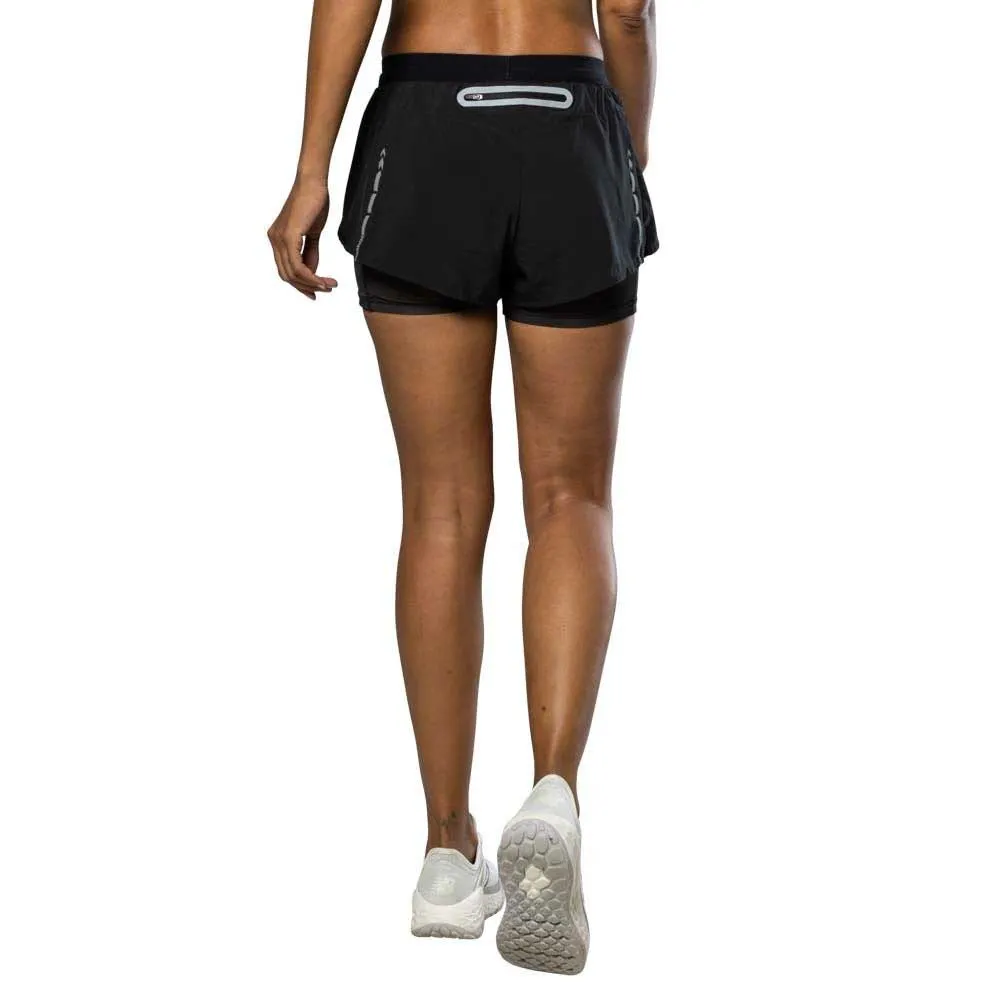 Nathan Front Runner 6´´ 3.0 2-i-1 Shorts female, Black