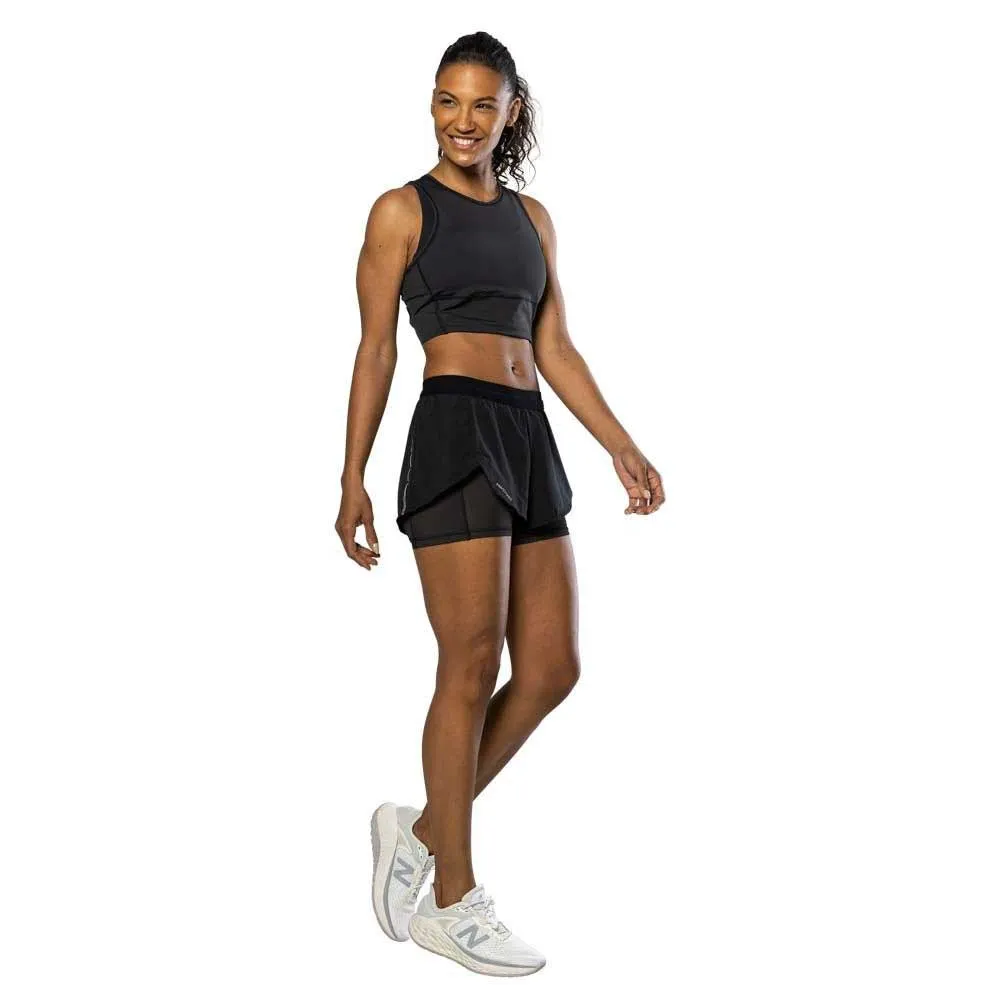Nathan Front Runner 6´´ 3.0 2-i-1 Shorts female, Black