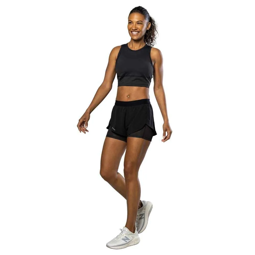 Nathan Front Runner 6´´ 3.0 2-i-1 Shorts female, Black