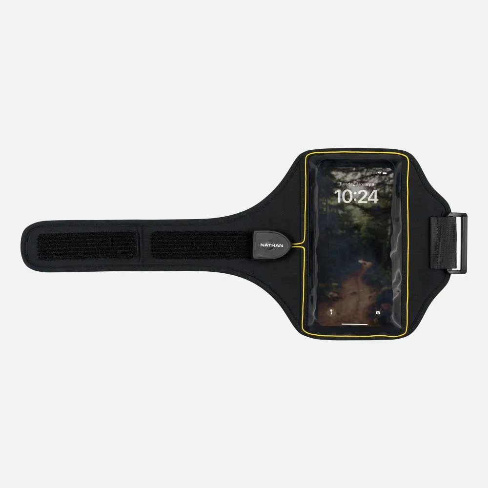 Nathan Telefonholder Med Lommelykt Til 5 Km Laserløp, Black / high vis yellow, One Size