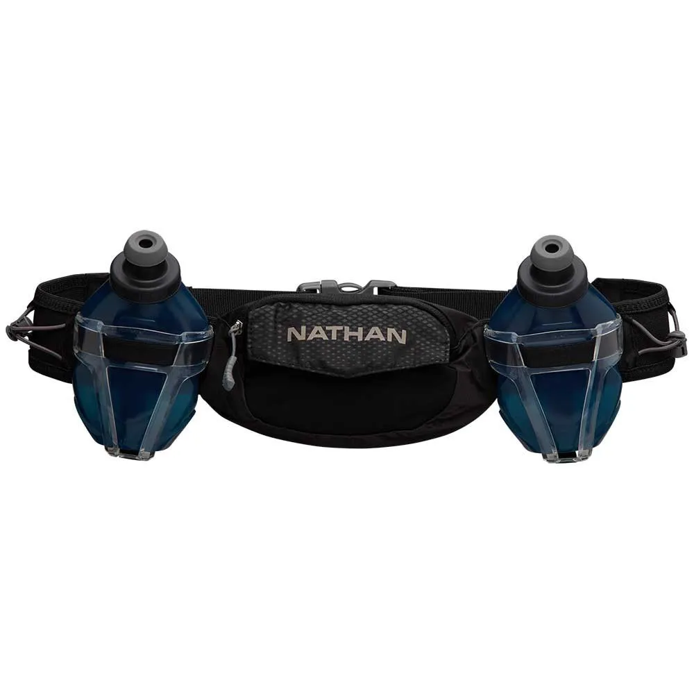 Nathan Trail-mix Plus 2 600ml Midjeveske, Black / reflective silver Nathan Trail-mix Plus 2 600ml Midjeveske, Black / reflective silver
