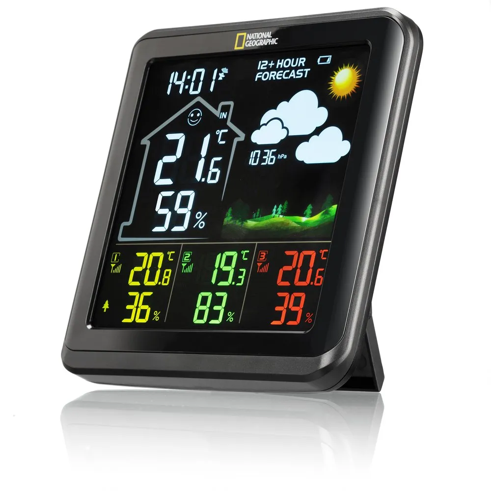 National Geographic 9070710 Værstasjonsdisplay, Black, One Size