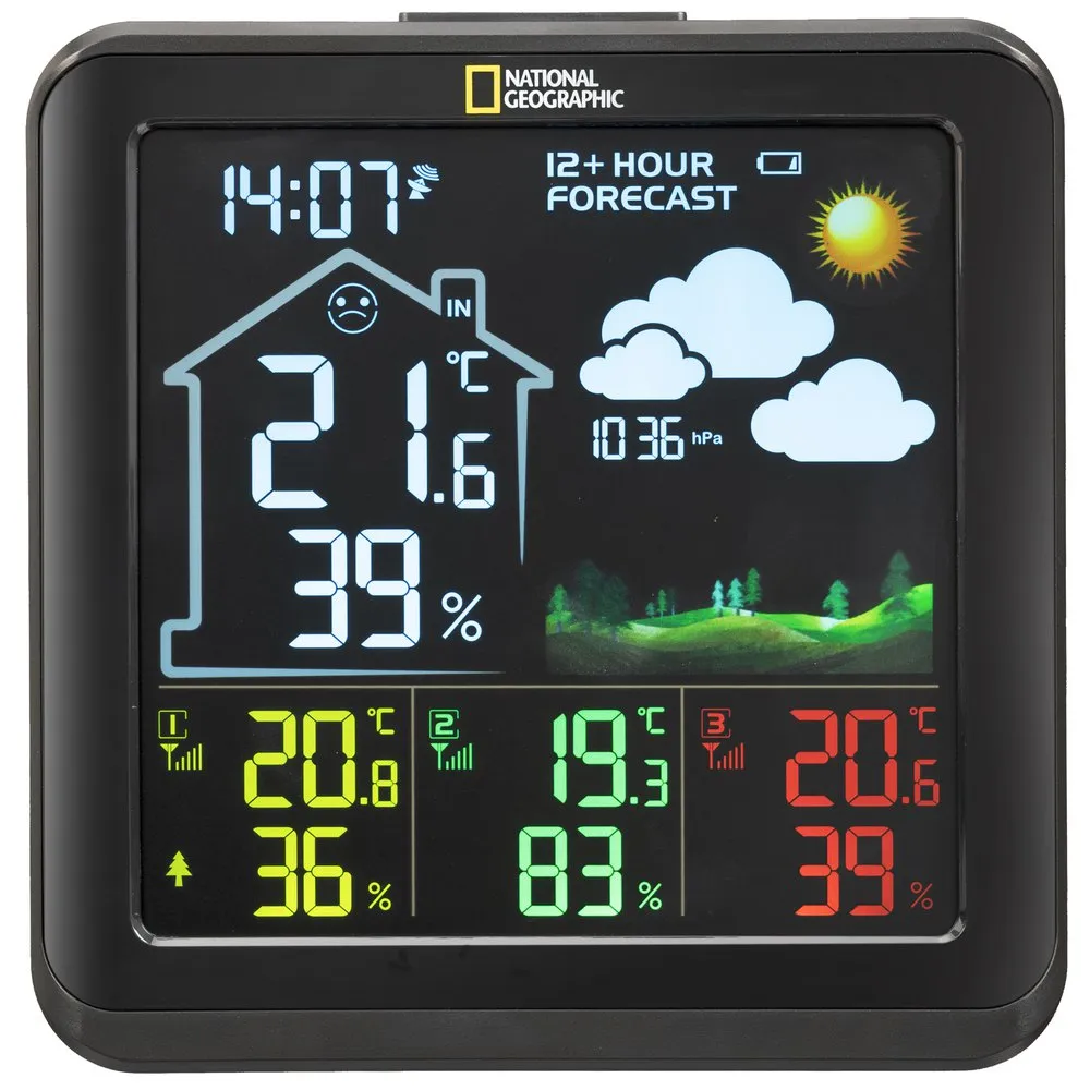 National Geographic 9070710 Værstasjonsdisplay, Black, One Size