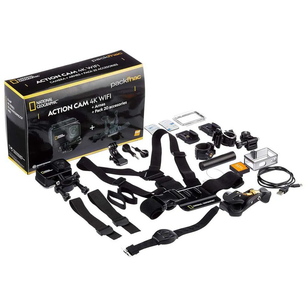 National Geographic Explorer 4 Pack Actionkamera, Black, One Size, EU Plug 220V