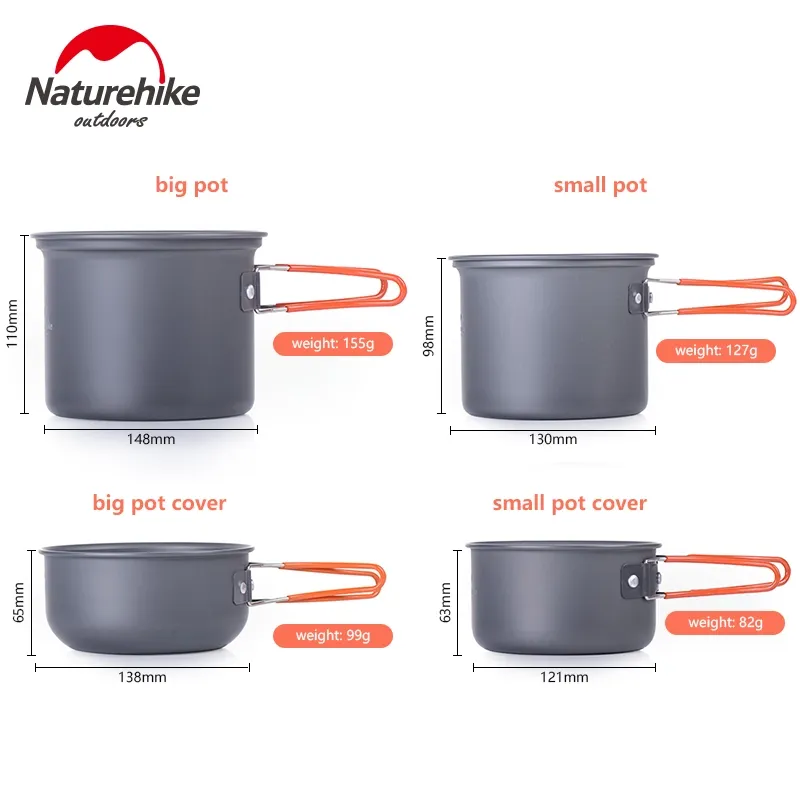 Naturehike Aluminiums Kjelesett