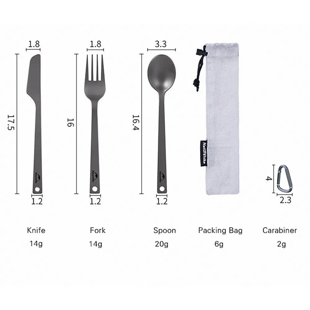 Naturehike Nobu Bestikksett, Silver, One Size