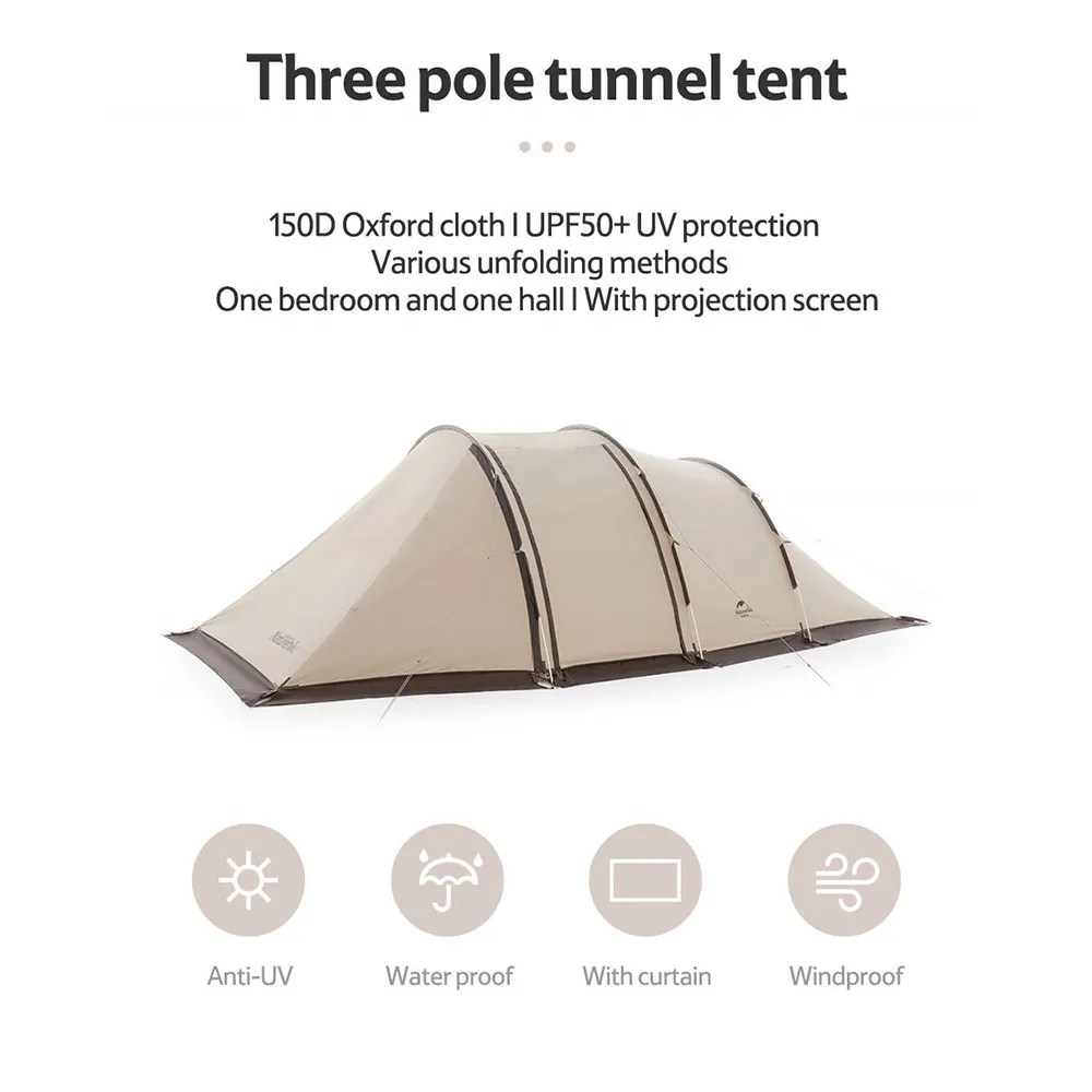 Naturehike Ruen 4p Telt, Quicksand gold, 4 Steder Naturehike Ruen 4p Telt, Quicksand gold, 4 Steder