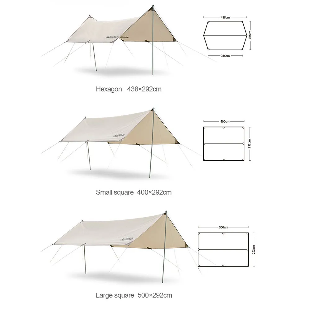 Naturehike Semeru Large Square Telt, Quicksand gold, One Size Naturehike Semeru Large Square Telt, Quicksand gold, One Size