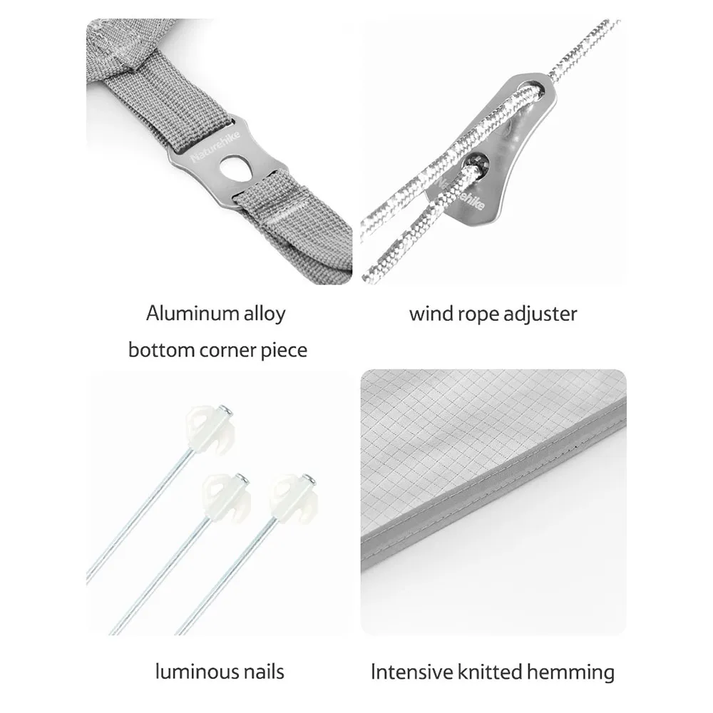 Naturehike Semeru Small Square Telt, Vinyl coated silver, One Size Naturehike Semeru Small Square Telt, Vinyl coated silver, One Size