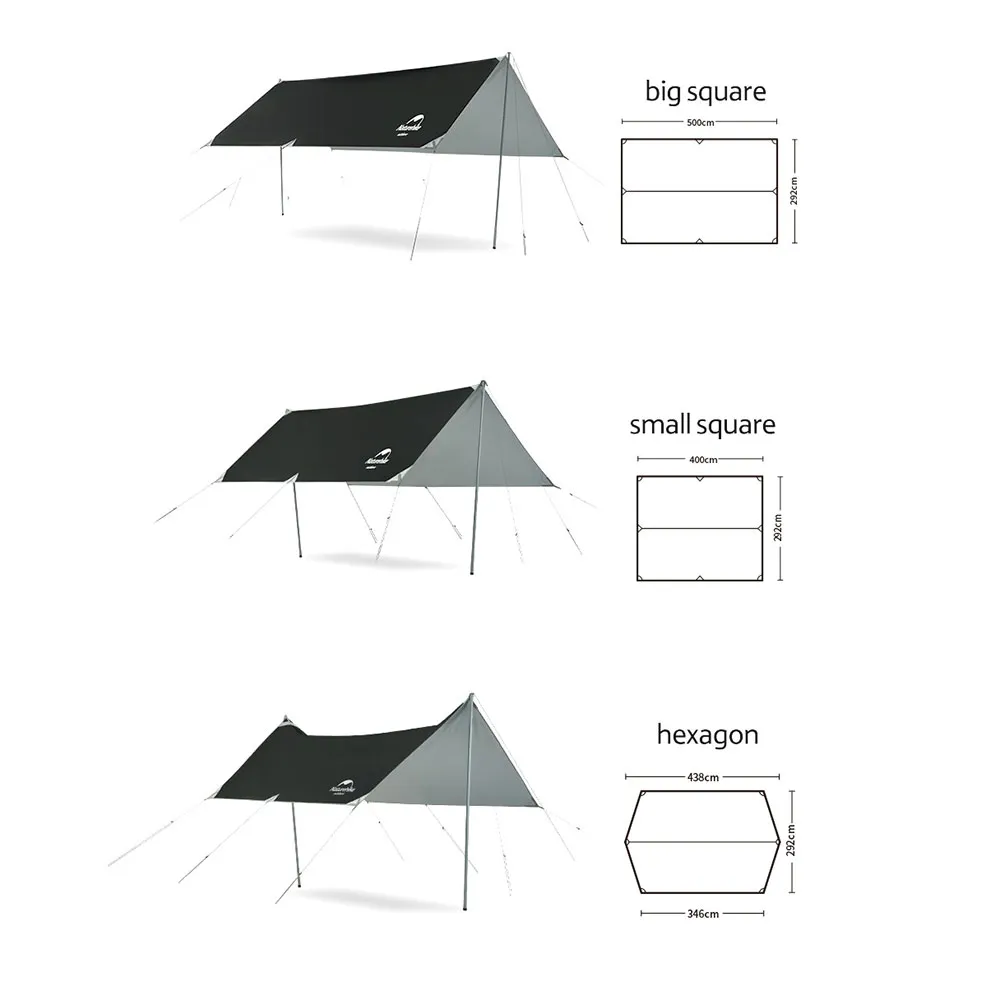 Naturehike Semeru Small Square Telt, Vinyl coated silver, One Size Naturehike Semeru Small Square Telt, Vinyl coated silver, One Size