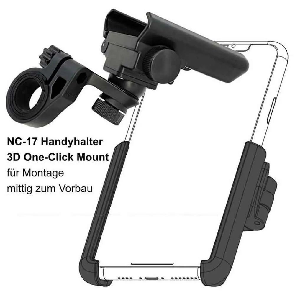 NC-17 Connect 3d Universal Version 2 Styretelefonholder, Black, One Size