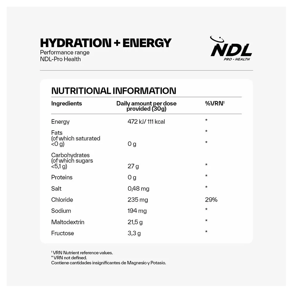 Ndl Pro Health Hydration+ Energipulver Lime Og Sitron 750g, One size