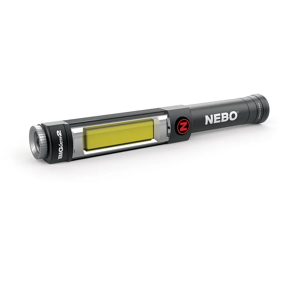 Nebo Tools Big Larry 2-cob Lommelykt, Black, 500 Lysstyrker Nebo Tools Big Larry 2-cob Lommelykt, Black, 500 Lysstyrker